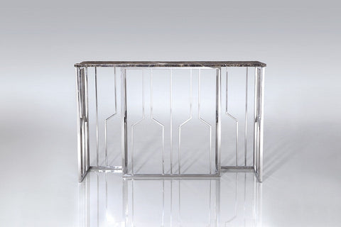 Veda Stainless Steel Console with Arteficail Marble top