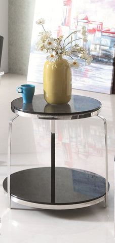 Stainless Steel end Table with Glass top! Rose Gold