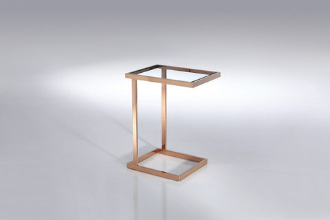 Stainless Steel end Table with Glass top! JJ-1031J