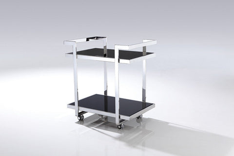 Fyda  Silver or Rose Gold pollished  Stainless Steel  End Table (Cm 600*420*650) with  Black tempered   Glass.