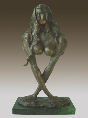Naked Women Bronze and Marble Sculpture