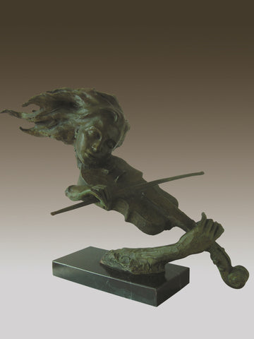 Lovely Bronzeand Marble Sculpture Violinist