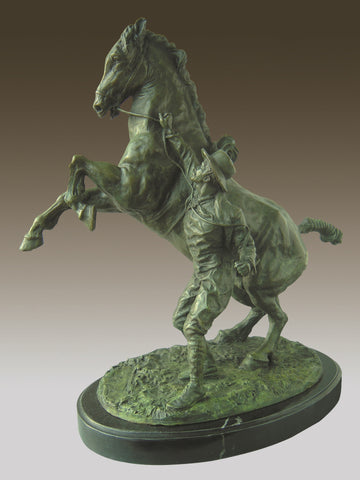 Bronze Statue Man w/Horse " Marly Horse" LARGE Sculpture Figure Home Decoration