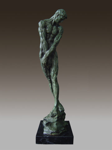 Bronze Sculpture Statue Tall Massive Nude Male Man 